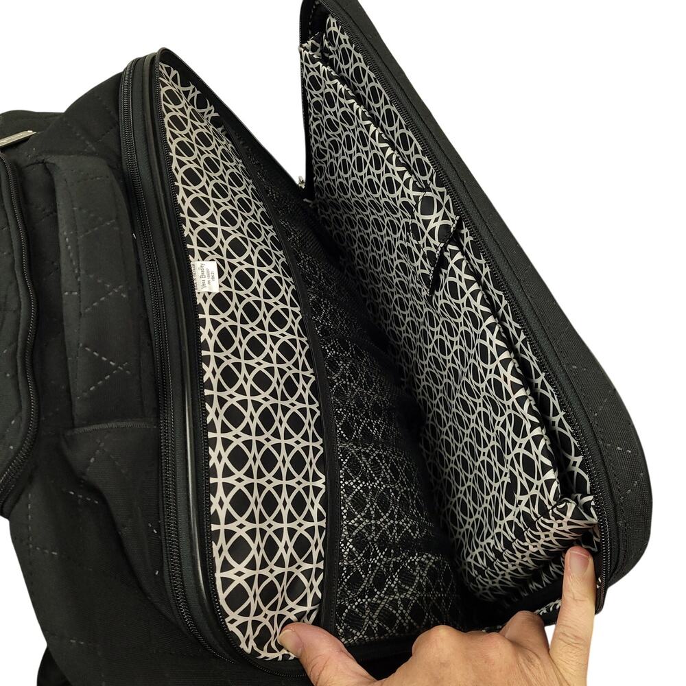 Vera Bradley Quilted Rolling Carry On Travel Bag Luggage Suitcase Black - Picture 13 of 16